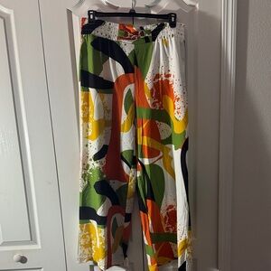 Colorful Abstract Wide Leg Pants